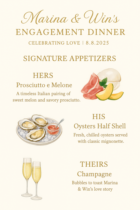 Custom Event Menu Digital Download